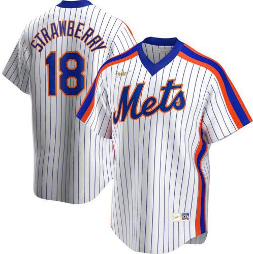 Mets 18 Darryl Strawberry White 2020 Nike Cool Base Jersey