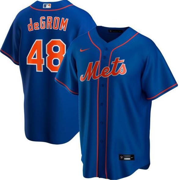 Mets 48 Jacob DeGrom Royal 2020 Nike Cool Base Jersey