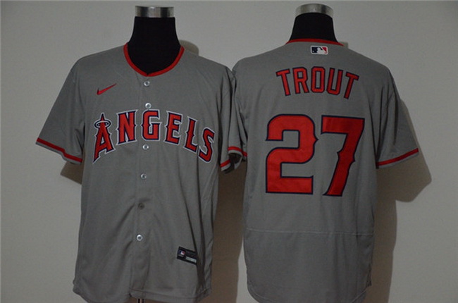 Angels 27 Mike Trout Gray 2020 Nike Flexbase Jersey