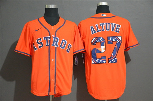 Astros 27 Jose Altuve Orange 2020 Nike Cool Base Fashion Jersey