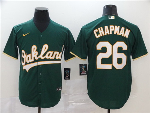 Athletics 26 Matt Chapman Green 2020 Nike Cool Base Jersey