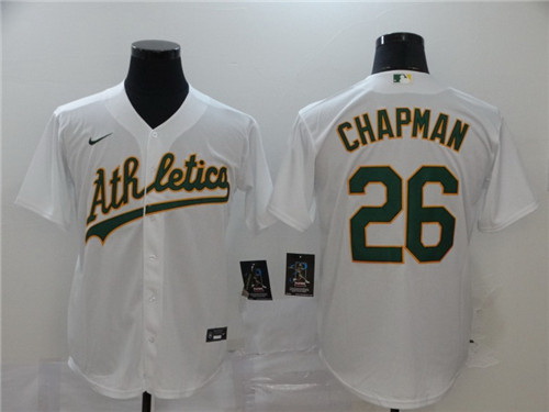 Athletics 26 Matt Chapman White 2020 Nike Cool Base Jersey