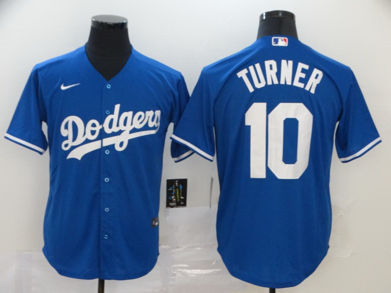 Dodgers 10 Justin Turner Royal 2020 Nike Cool Base Jersey