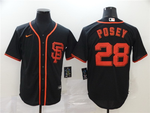 Giants 28 Buster Posey Black 2020 Nike Cool Base Jersey