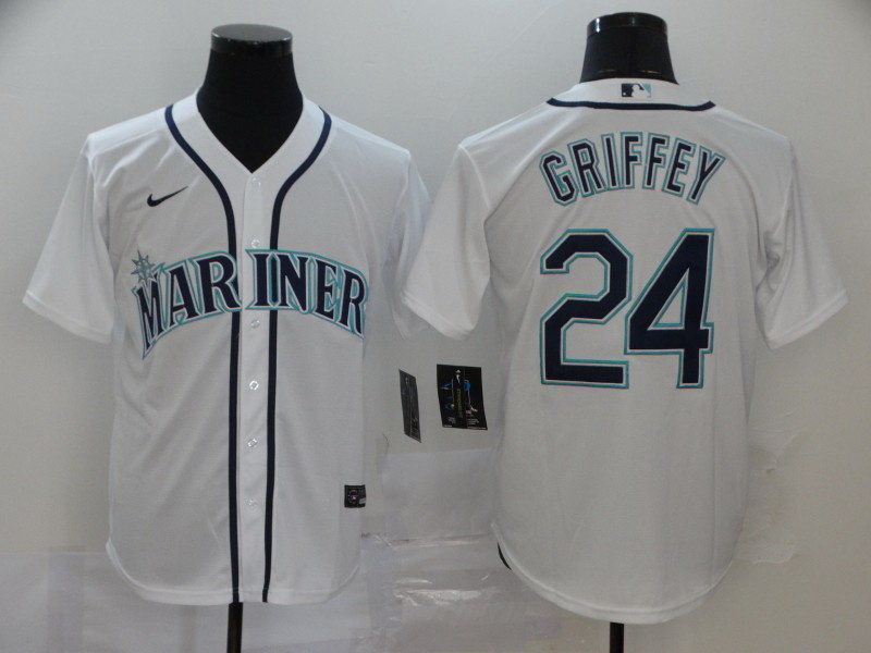 Mariners 24 Ken Griffey Jr  White 2020 Nike Cool Base Jersey