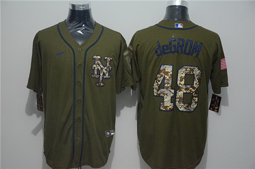 Mets 48 Jacob DeGrom Olive 2020 Nike Cool Base Jersey