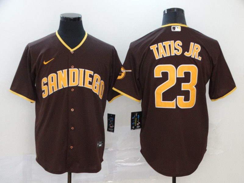 Padres 23 Fernando Tatis Jr  Brown Nike 2020 Cool Base Jersey