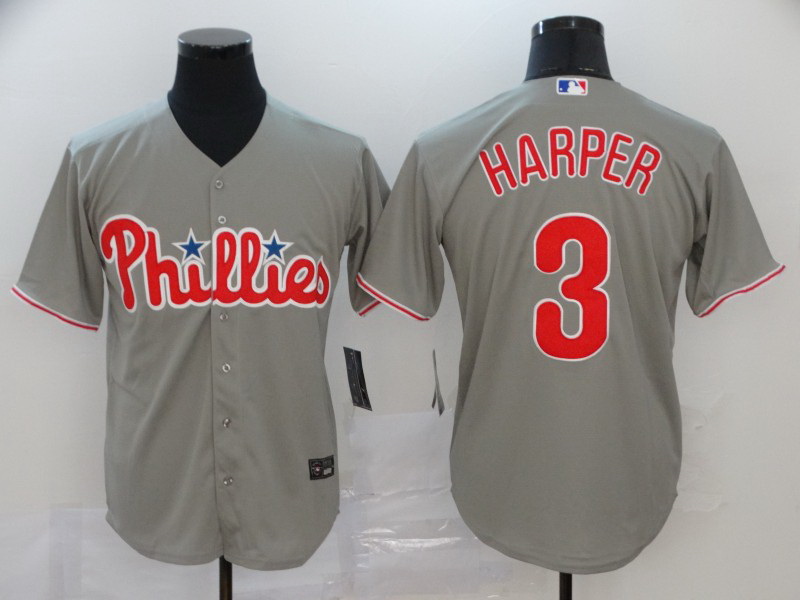 Phillies 3 Bryce Harper Gray 2020 Nike Cool Base Jersey