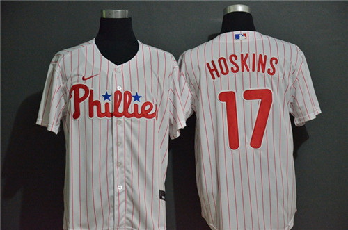 Phillies 17 Rhys Hoskins White 2020 Nike Cool Base Jersey