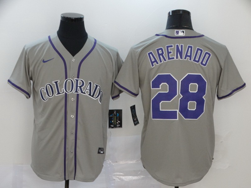 Rockies 28 Nolan Arenado Gray 2020 Nike Cool Base Jersey