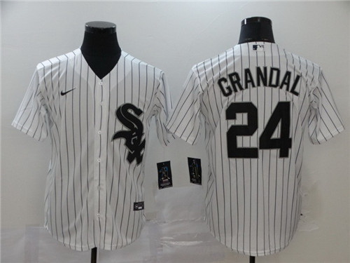 White Sox 24 Yasmani Grandal White 2020 Nike Cool Base Jersey