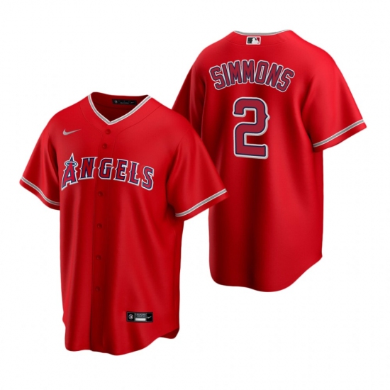 Mens Nike Los Angeles Angels 2 Andrelton Simmons Red Alternate Stitched Baseball Jersey