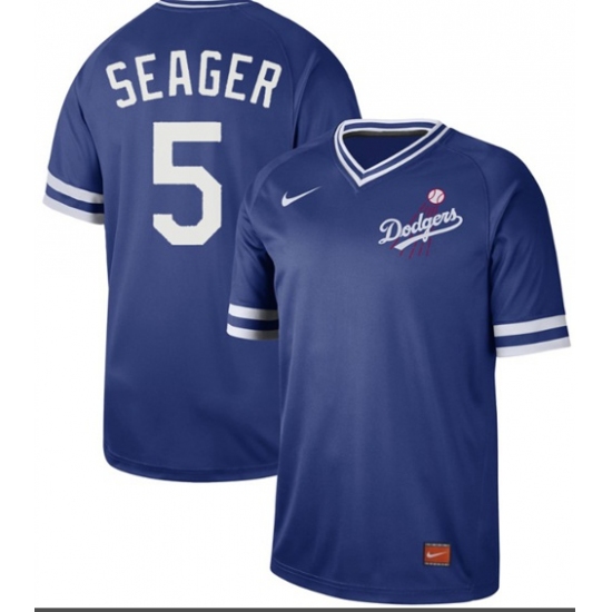 Mens Nike Los Angeles Dodgers 5 Corey Seager Royal Authentic Cooperstown Collection Stitched Basebal