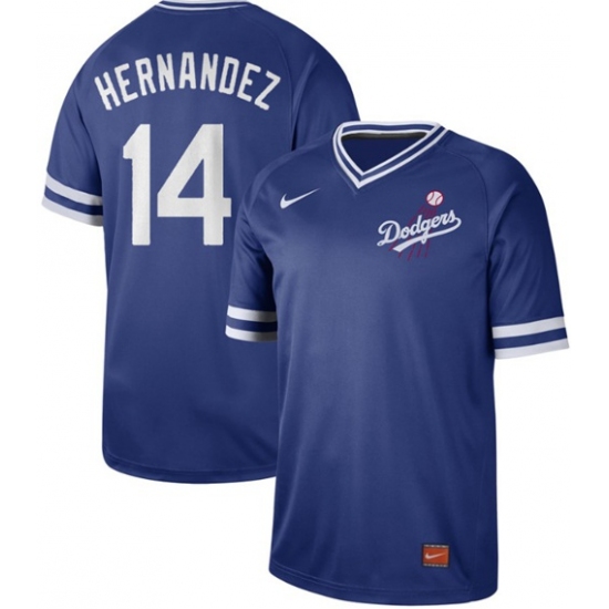 Mens Nike Los Angeles Dodgers 14 Enrique Hernandez Royal Authentic Cooperstown Collection Stitched B