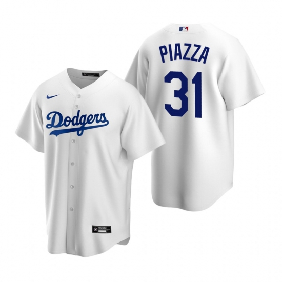 Mens Nike Los Angeles Dodgers 31 Mike Piazza White Home Stitched