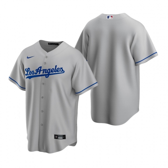 Mens Nike Los Angeles Dodgers Blank Gray Road Stitched Baseball Jersey