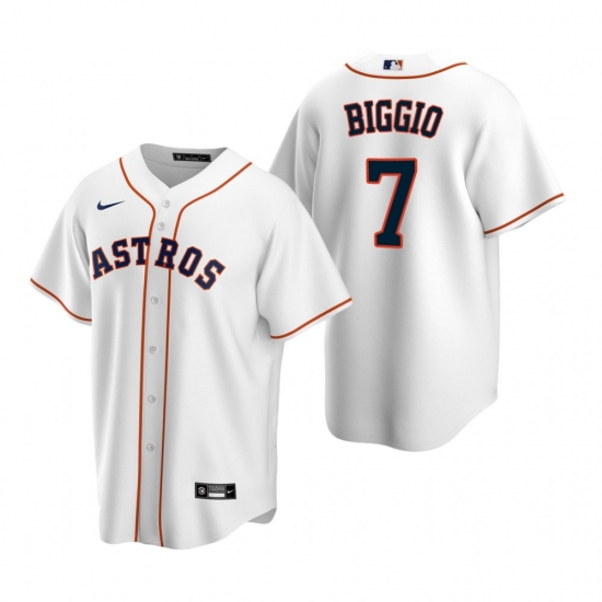 Mens Nike Houston Astros 7 Craig Biggio White Home Stitched Baseball Jerse