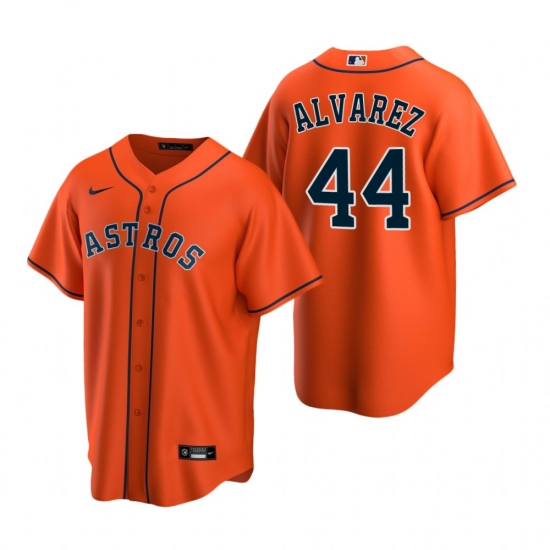 Mens Nike Houston Astros 44 Yordan Alvarez Orange Alternate Stitched Baseball Jersey