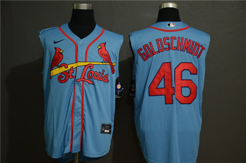 Cardinals 46 Paul Goldschmidt Light Blue Nike Cool Base Sleeveless Jersey