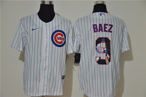 Cubs 9 Javier Baez White Nike Cool Base Player Jersey