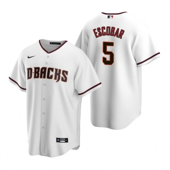 Mens Nike Arizona Diamondbacks 5 Eduardo Escobar White Home Stitched Baseball Jersey