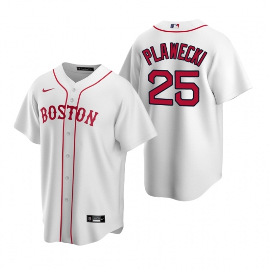 Mens Nike Boston Red Sox 25 Kevin Plawecki White Alternate Stitched Baseball Jersey