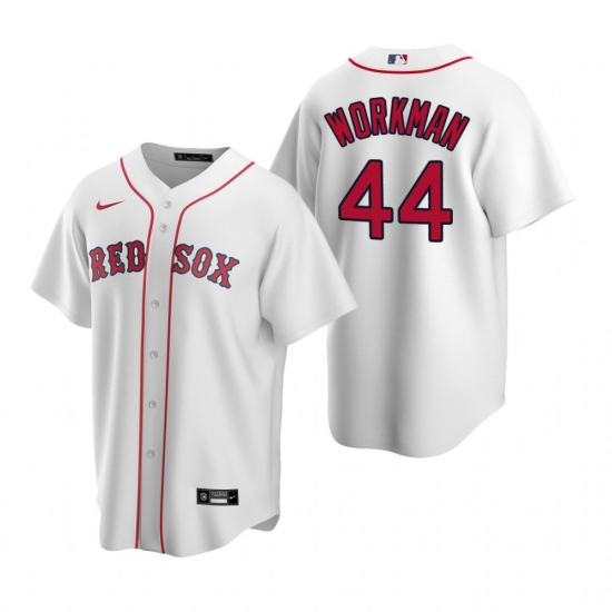 Mens Nike Boston Red Sox 44 Brandon Workman White Home Stitched Baseball Jersey