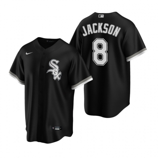 Mens Nike Chicago White Sox 8 Bo Jackson Black Alternate Stitched Baseball Jerse