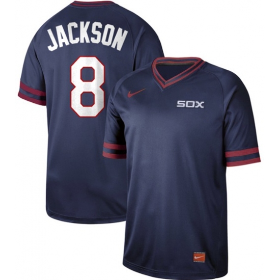 Mens Nike Chicago White Sox 8 Bo Jackson Navy Authentic Cooperstown Collection Stitched Baseball Jer