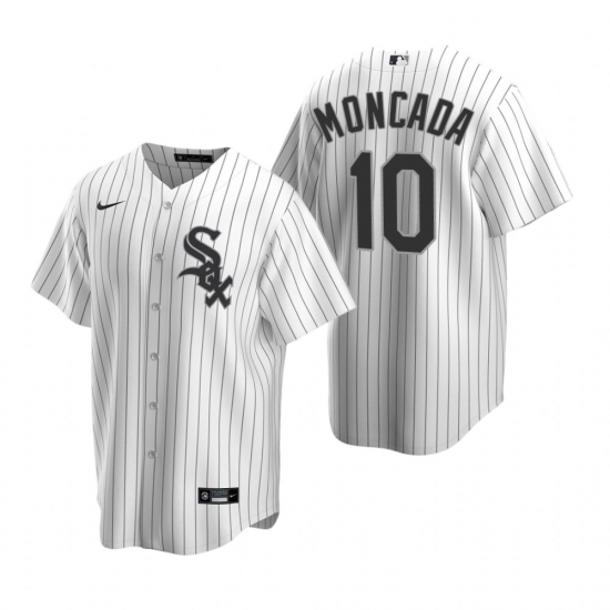 Mens Nike Chicago White Sox 10 Yoan Moncada White Home Stitched Baseball Jersey