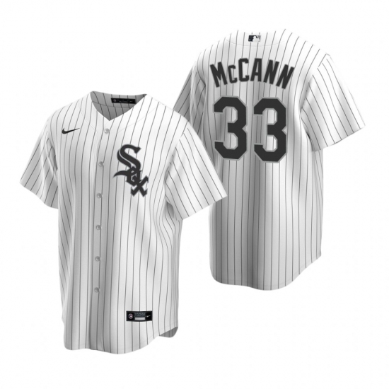 Mens Nike Chicago White Sox 33 James McCann White Home Stitched Baseball Jersey