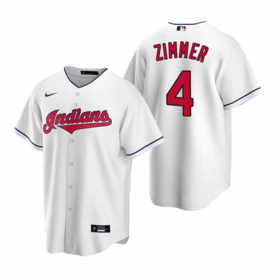 Mens Nike Cleveland Indians 4 Bradley Zimmer White Home Stitched