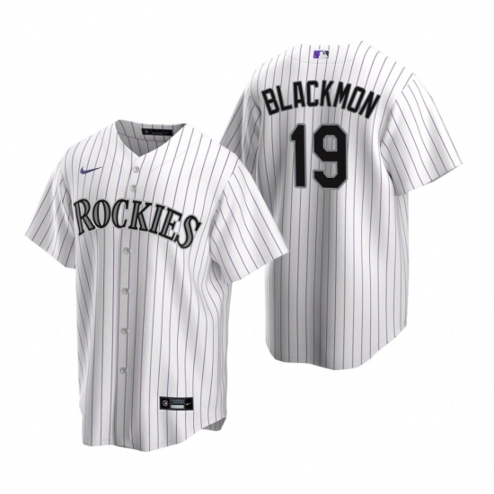 Mens Nike Colorado Rockies 19 Charlie Blackmon White Home Stitched Baseball Jerse