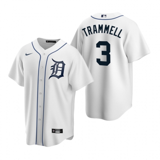 Mens Nike Detroit Tigers 3 Alan Trammell White Home Stitched Bas