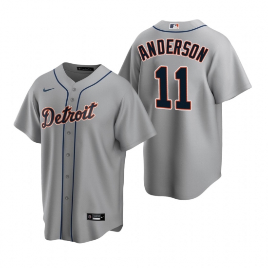 Mens Nike Detroit Tigers 11 Sparky Anderson Gray Road Stitched B