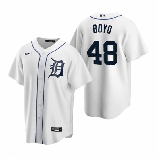 Mens Nike Detroit Tigers 48 Matthew Boyd White Home Stitched Baseball Jersey