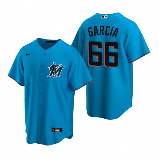 Mens Nike Miami Marlins 66 Jarlin Garcia Blue Alternate Stitched Baseball Jersey