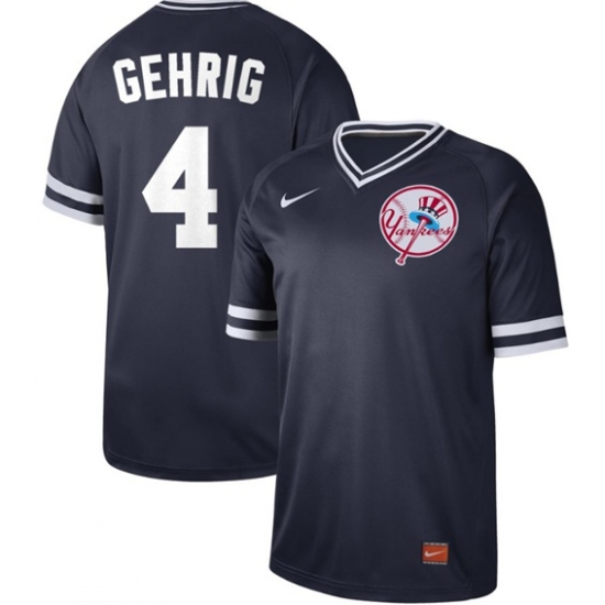 Mens Nike New York Yankees 4 Lou Gehrig Navy Authentic Cooperstown Collection Stitched Baseball Jers