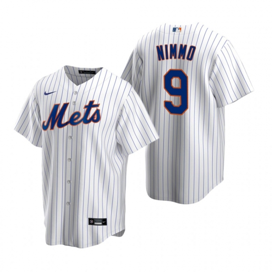 Mens Nike New York Mets 9 Brandon Nimmo White 2020 Home Stitched Baseball Jersey