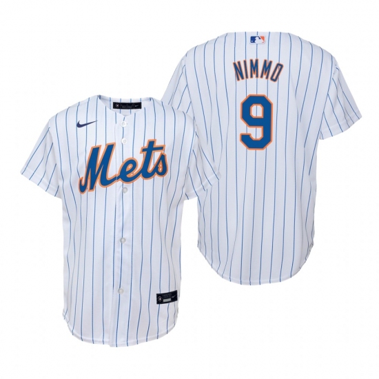 Mens Nike New York Mets 9 Brandon Nimmo White Home Stitched Baseball Jersey