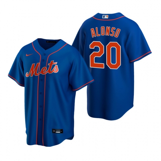 Mens Nike New York Mets 20 Pete Alonso Royal Alternate Stitched Baseball Jersey