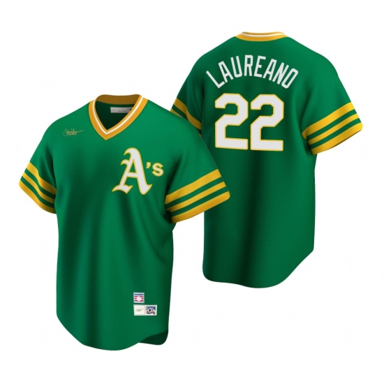 Mens Nike Oakland Athletics 22 Ramon Laureano Kelly Green Cooperstown Collection Road Stitched Baseb