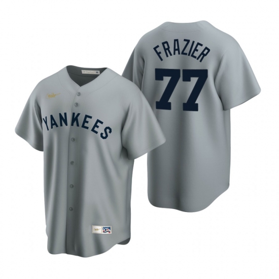 Mens Nike New York Yankees 77 Clint Frazier Gray Cooperstown Collection Road Stitched Baseball Jerse