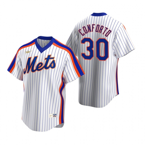 Mens Nike New York Mets 30 Michael Conforto White Cooperstown Collection Home Stitched Baseball Jers