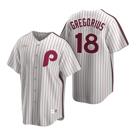 Mens Nike Philadelphia Phillies 18 Didi Gregorius White Cooperstown Collection Home Stitched Basebal