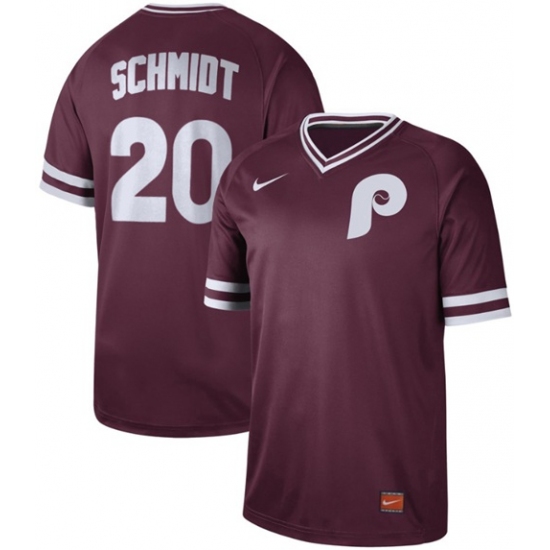Mens Nike Philadelphia Phillies 20 Mike Schmidt Maroon Authentic Cooperstown Collection Stitched Bas