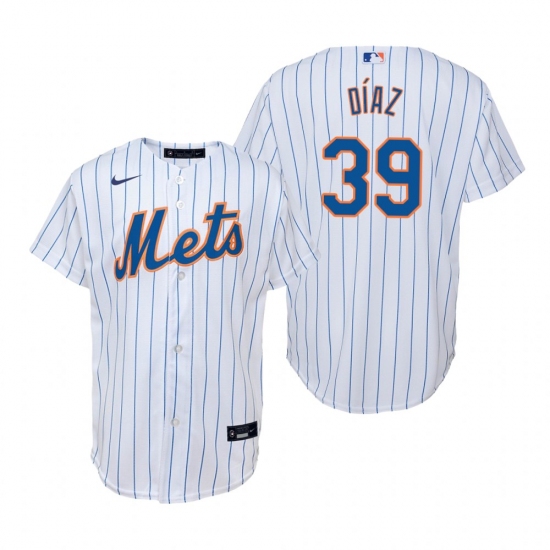 Mens Nike New York Mets 39 Edwin Diaz White Home Stitched Baseball Jersey