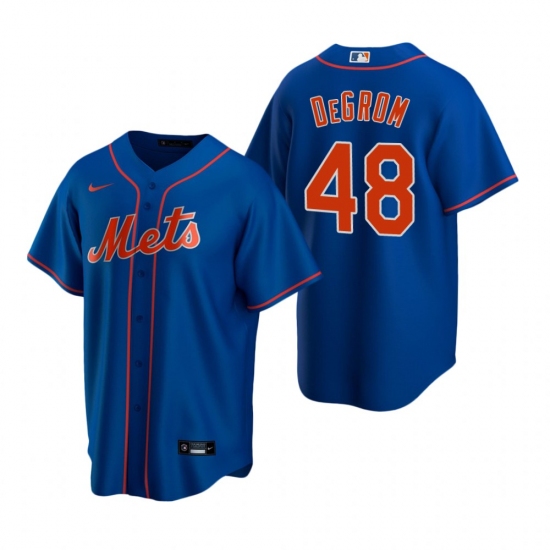 Mens Nike New York Mets 48 Jacob deGrom Royal Alternate Stitched Baseball Jerse