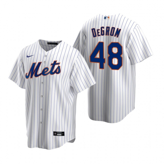 Mens Nike New York Mets 48 Jacob deGrom White 2020 Home Stitched