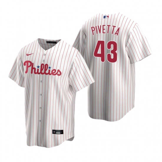 Mens Nike Philadelphia Phillies 43 Nick Pivetta White Home Stitc